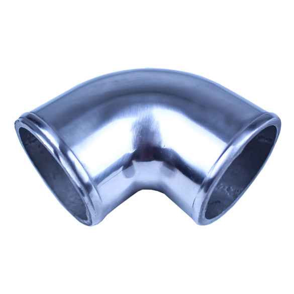 Aluminum Elbow Pipe, 90 Degree, 2.25" Diameter, Polished