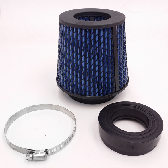 Universal High Performance Intake Cone with Adapter from 2.25 in. to 4 in. (Blue) 