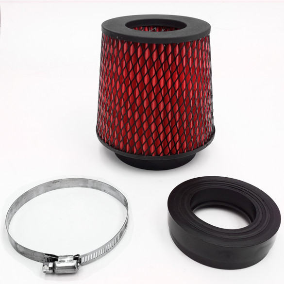 Universal High Performance Intake Cone with Adapter from 2.25 in. to 4 in. (Red)