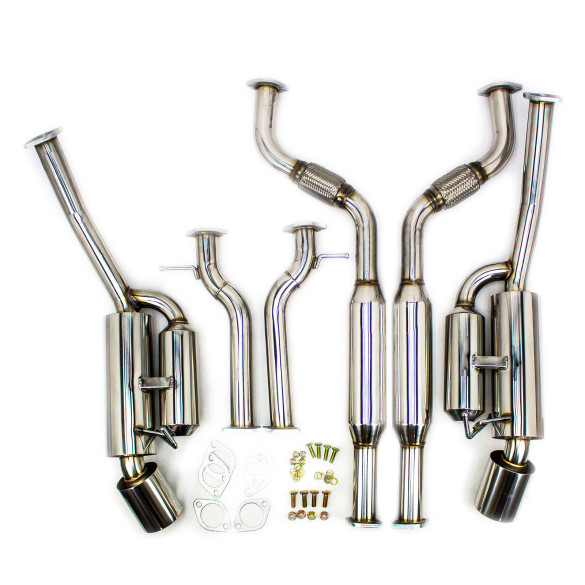 Nissan 370Z (Z34) 2009-22 Stainless Steel Dual Cat-Back Exhaust with Double Walled Muffler Tip