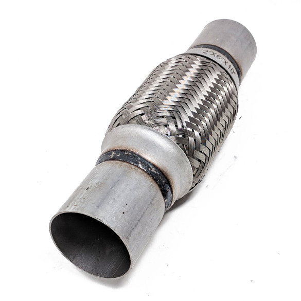 Stainless Steel Flex Pipe Exhaust Couplings with Mild Steel Extensions, 2x6x10 inch
