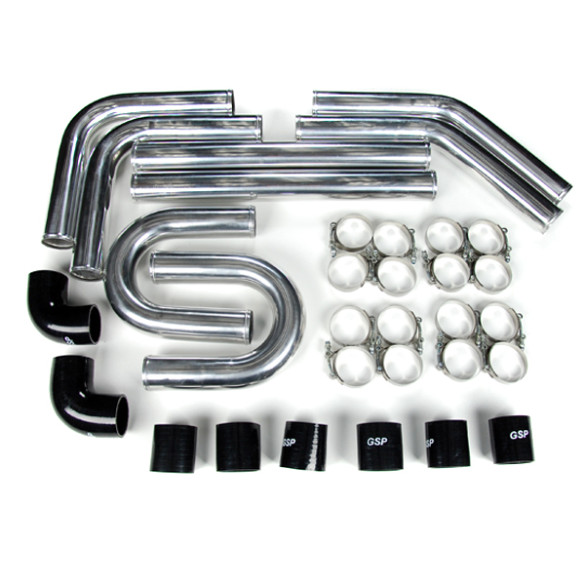 Universal Intercooler Pipping Kit, Aluminum, 2-1/2", Black Coupler