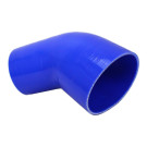 Silicone Tubing Reducer - 45 Degree Elbow 4.00 To 3.50 Inch, Blue
