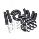 Universal Intercooler Pipping Kit, Aluminum, 4", Black Coupler, Black Piping