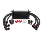 Universal 19 Row Oil Cooler Kit with Oil Filter Relocation Kit (Bar & Plate Core)