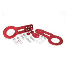 Universal Aluminum CNC Tow Hook Set | Front & Rear | Red