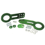 Universal Aluminum CNC Tow Hook Set | Front & Rear | Green