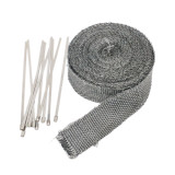 Heat Wrap with Stainless Steel Zip Ties for Exhaust Headers, Turbo Manifold (Grey)