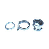 T25 T28 5-Bolt Garrett Style Downpipe Flange to 3" V-Band Adaptor Clamp Set