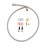 Turbo Oil Feed Line, Stainless Steel, 90 Degree 4AN Female to Straight 4AN Female (36")