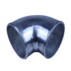 Aluminum Elbow Pipe, 90 Degree, 3.5" Diameter, Polished