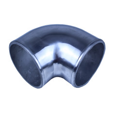Aluminum Elbow Pipe, 90 Degree, 3" Diameter, Polished