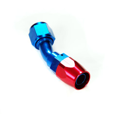 45 Degree Double Swivel Hose End - Aluminum; -6AN